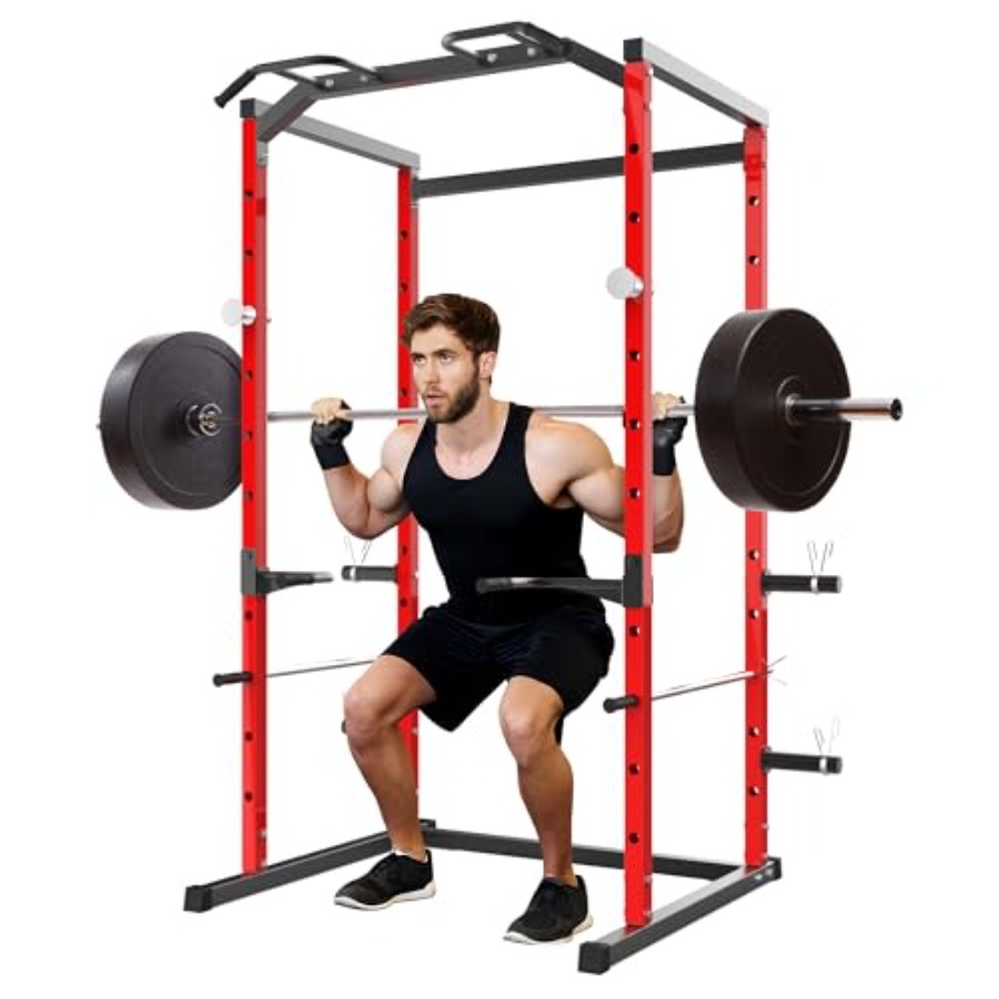 Home Gym Rack - Gaiola de Força Reforçada com Barra