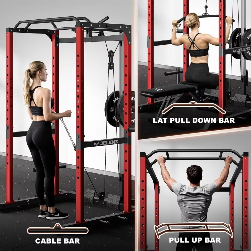 S21 Power Cage Rack Multifunci - Home Gym Leg Extension avaliação e preço